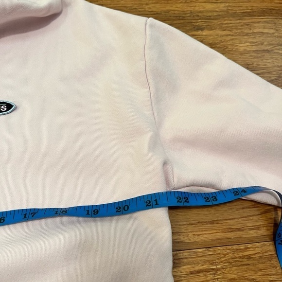 VANS pink & black hooded cropped Lila sweatshirt w. black check. Size Small - Picture 9 of 10